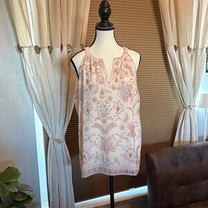 Floral Sleeveless Blouse with asymmetrical cardigan